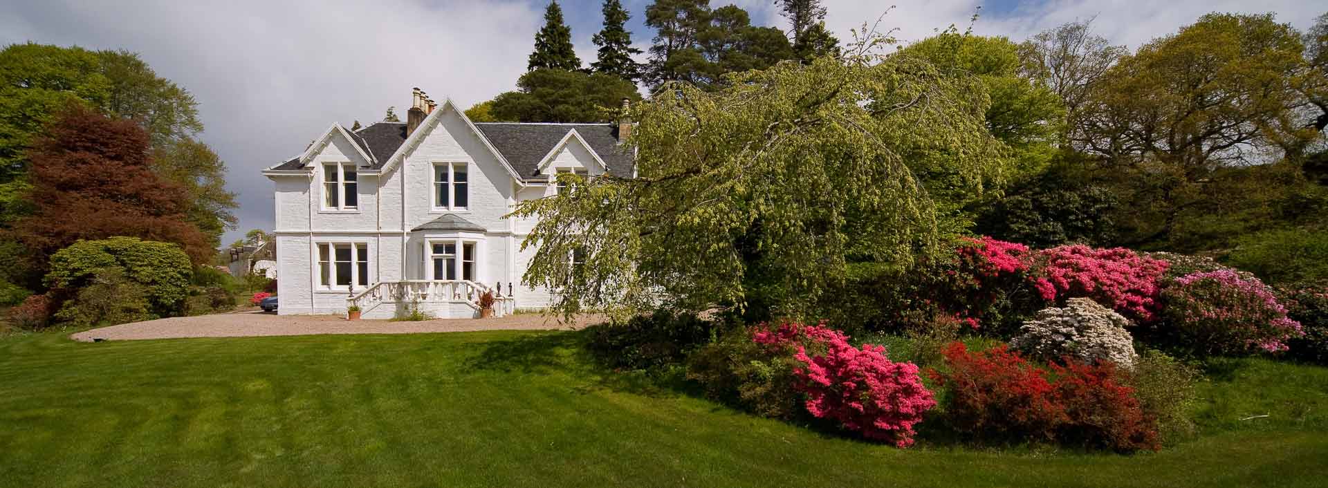 Beautiful gardens at Druimneil House - country house B&B in Port Appin near Oban on the Argyll coast of Scotland