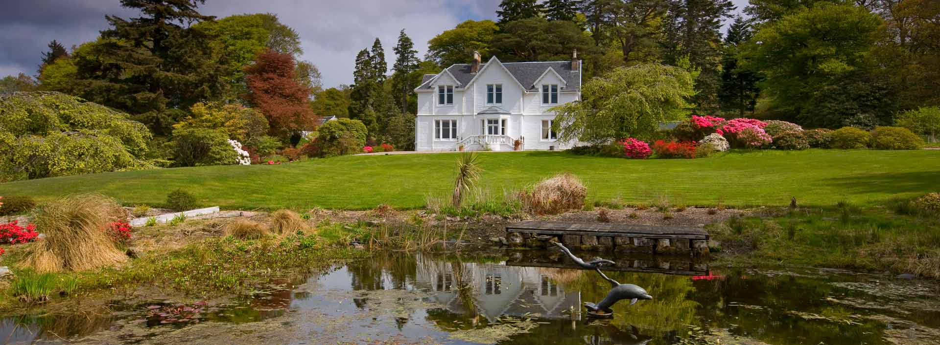 Beautiful gardens at Druimneil House - country house B&B in Port Appin near Oban on the Argyll coast of Scotland